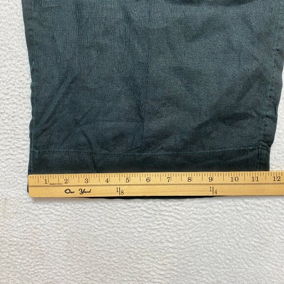 Joie Wide Leg Pants Womens L Black 100% Linen Cropped Elastic Waist Drawstring - Picture 6 of 7